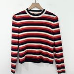 Whistles Striped Wool Sweater Women’s Size 4 Red Navy Cream Long Sleeve Pullover Photo 0