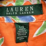 Lauren Ralph Lauren Blouse Womens L Orange Floral Cotton 3/4 Classic Euro Summer Size L Photo 10