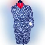 LuLaRoe NWT LLR Navy Button-down Ellie Dress with Blue Floral Pattern Photo 1