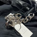 ZARA NWT Woman Satin Effect Asymmetric Chain Top Black Top Size M Blogger Fave Photo 9