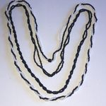 Elegant Black and White Seed Bead Beaded Boho Necklace Photo 1