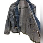 Acid Wash Hippie Eclectic Embroidered Floral Long Sleeve Lux Denim Jean Jacket Size L Photo 11