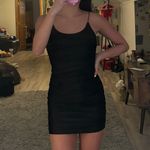 Adika Black Ruched Mini Dress Photo 0