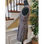 Michael Kors Michael  Fringe Trim Tweed Dress 6 Sheath Sleeveless Zip Wool Blend Photo 3