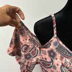 Joe Boxer Floral Paisley Pink Maxi Dress Cold Shoulder Jersey Knit Size Medium Photo 4