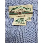 Aran Crafts Ireland Merino Wool Zip Hooded Sweater XS NWOT Blue Photo 7