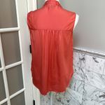Milly  Coral Melon Camila Silk Sleeveless Blouse Size 6 Small NWT Photo 5