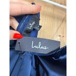 Lulus NWT  Memorable Entrance Dark Blue Strapless Satin Maxi Dress Bridesmaid M Photo 5