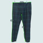 Theory  Womens Gingham Plaid Wool Trouser Pants 10 Blue Green Holiday Academia Photo 7