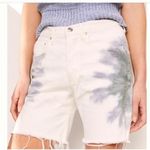 EDWIN Jean Shorts Size 26 Denim Tie Dye NWT Cai 7” Horizon White Gray Side Slit Photo 0
