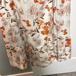 Chic Floral Midi Dress in Cream and Orange Size 1X Photo 3