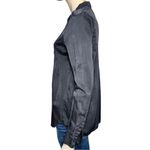 CP Shades Womens Size XS Black Cotton Silk Pin Tuck Front Back Button Down Shirt Photo 2