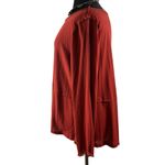 Umgee  Wide Long Sleeve Raw EdgeTrim Boho Shirt in Rust Photo 8