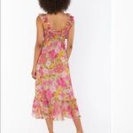 Show Me Your Mumu  Pink and Yellow Floral Midi Dress Photo 10