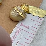 Vintage chicks hatching from Easter Eggs earrings by Avon. Gold Photo 1