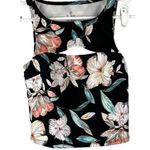 Decree  fitted crop top sleeveless floral black workout keyhole high neck xs Photo 0