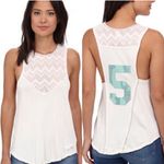 We The Free x Free People Ivory Bleachers Lace Tank Top Size Small Photo 1