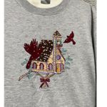 Vintage Bobbie Brooks Women's Sweatshirt Christmas Cardinal House Gray Size XL Photo 3