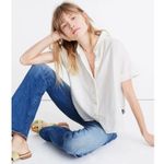 Madewell Linen-Blend Hilltop Shirt in Eyelet White Photo 1
