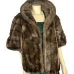 Vintage 1950's Regina Glenara by Glenoit faux fur Cape Stole Balero Wrap Brown Size M Photo 2