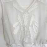 Free People  V-Neck Sleeveless Chiffon Top White‎ Size S Photo 1