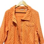 Laura Ashley  Women‎ Jacket L Orange Textured Dot Button Front 3/4 Sleeve Casual Photo 8