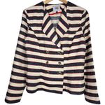 CAbi 5094 Cruise Striped Blazer Jacket 6 Navy Cream Red Gold Buttons Photo 1