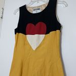 Moschino Vintage 1992 Couture Heart shape color block yellow black shift dress Photo 3