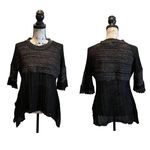 Altar'd State Altar’d State Crochet Sweater Black Medium Whimsical Hi Lo Gothic Edgy Photo 9
