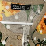 New York & Company Floral Print Button Down Cardigan(Size Small) Orange Photo 2