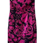 EXPRESS Design Studio Pink and Black Floral Strapless Sheath Dress Woman’s Sz 10 Photo 0