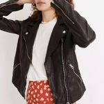 Madewell Washed Leather Motorcycle Jacket in true black size XS Photo 1