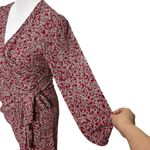 Ba&sh  Camille Wrap Dress In Carmin Floral Mini V Neck Red Women’s Size XS Photo 6