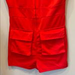 Red Short Sleeve Utility Romper Photo 2