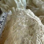 Vtg 60s Lace Victorian Wedding Dress High Neck Long Sleeve‎ Pearl Trim Size 2 XS Photo 14