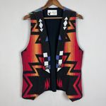 Lone Wolf Vest Womens Small Multicolor Southwestern Aztec Open 100% Cotton S Black Photo 9