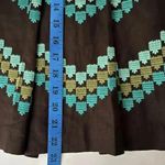 Loft Linen Embroidered Skirt Size 0 Brown Blue Lined Boho Summer Photo 7