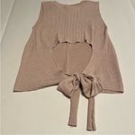 Fate Womens Size Large‎ Light Beige Sleeveless Sweater Back Tie Coastal Preppy Tan Photo 11