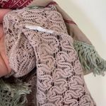 A’reve Beige Crochet Long Sleeve Lace Up V Photo 3