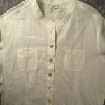 J Jill Jacket Tunic Large Petite White Linen Button‎ Up Pockets Shacket Coastal Size undefined Photo 10