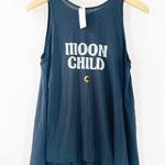 MICHELLE BY COMUNE Tank Moon Child Extra Small Swing Tie Back Boho Astrology NWT Black Size XS Photo 0