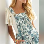 Pilcro NNWT Anthropologie  CUTOFF DUNGAREES Womens 27 Floral Blue Shorts Romper Photo 4