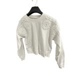 American Eagle  Outfitters White Crewneck Sweatshirt Floral Lace Shoulder  XS Photo 1