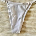 SheIn White High Cut High Waisted Thong Bikini Bottom Sz L Photo 5