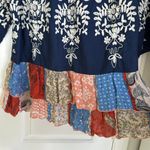 John Mark Embroidered ruffle tiered crochet patchwork blouse Photo 4