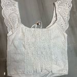 Urban Romantics  Ivory Eyelet Flutter Sleeve Blouse Photo 2