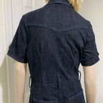 SERFONTAINE XFit Lycra Front Zip Short Sleeves Wide Leg Denim Jumpsuit Overalls Size 28 Photo 5