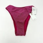 Good American Women Pink Sparkle Good Waist Cheeky Swim Bottoms Bikini Size 0 XS Photo 1