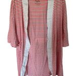 Women's Hooded Striped Lite Weight Jersey Robe Pink Photo 0