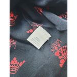 Piamita Loulou Graphic Crown Print Silk Sleeveless Blouse Red Black Large Luxury Photo 5